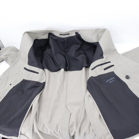 All Saints Blazer Mens 36 Ren Double Breasted Six Button Wool Blend peak lapel - Picture 10 of 14